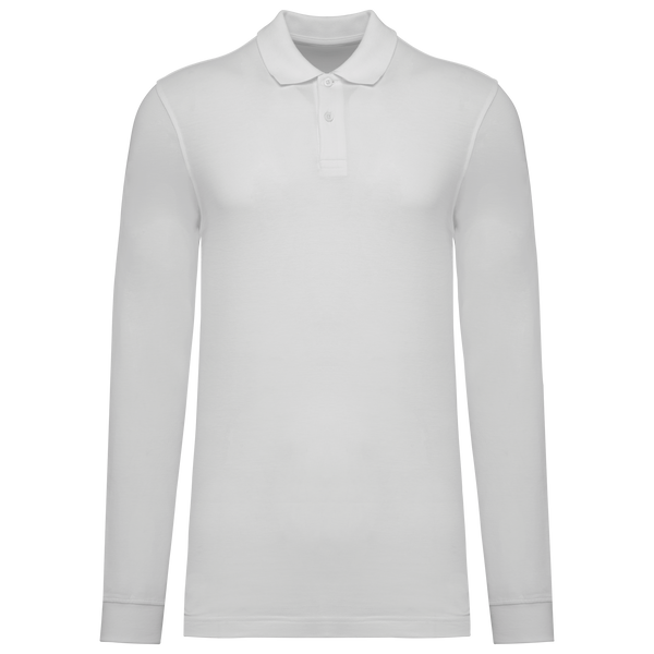 Polo em Malha Piqué Manga Comprida Homem-Branco-XS-RAG-Tailors-Fardas-e-Uniformes-Vestuario-Pro