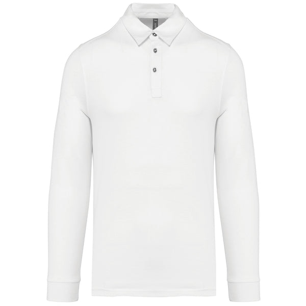 Polo jersey de homem de manga comprida-White-S-RAG-Tailors-Fardas-e-Uniformes-Vestuario-Pro