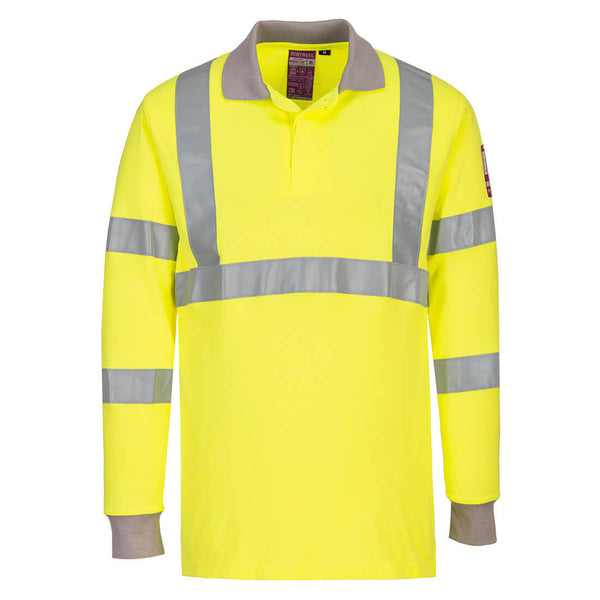 Polo manga comprida ignífugo anti-estático alta visibilidade-Amarelo-S-RAG-Tailors-Fardas-e-Uniformes-Vestuario-Pro