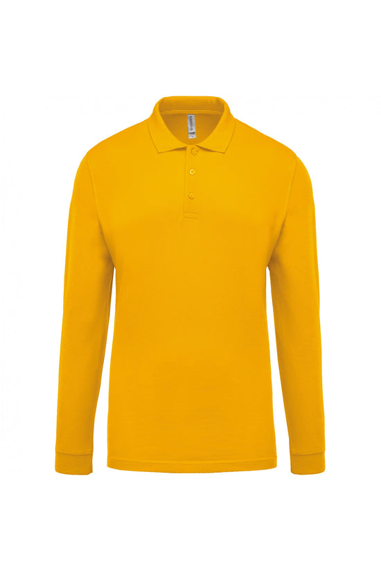 Polo piqué de manga comprida Homem-Amarelo-S-RAG-Tailors-Fardas-e-Uniformes-Vestuario-Pro