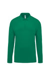 Polo piqué de manga comprida Homem-Kelly Green-S-RAG-Tailors-Fardas-e-Uniformes-Vestuario-Pro