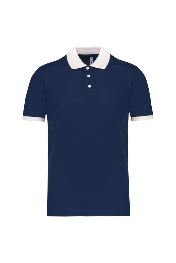 Polo piqué performance de homem-Sporty Azul Marinho / Branco-XS-RAG-Tailors-Fardas-e-Uniformes-Vestuario-Pro