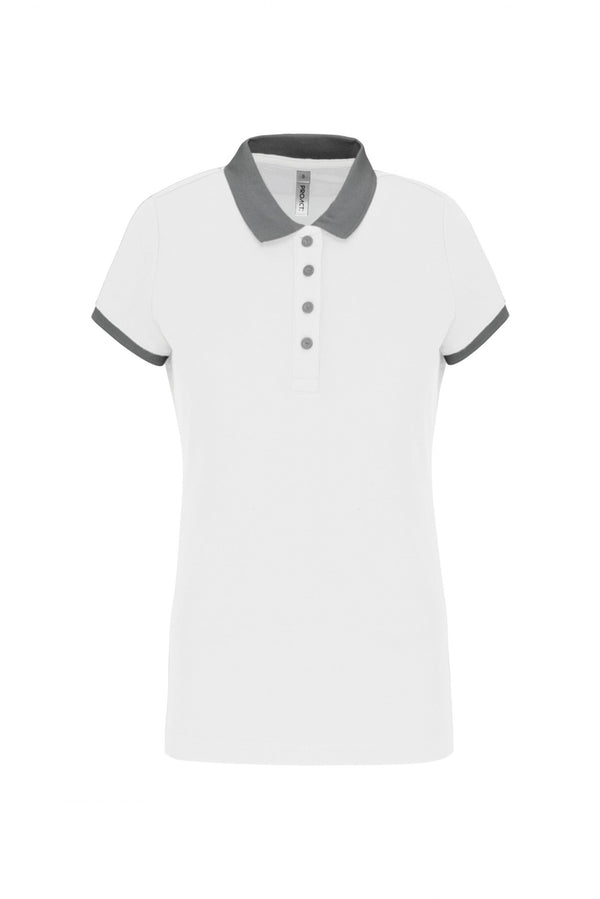 Polo piqué performance de senhora-Branco / Sporty Grey-XS-RAG-Tailors-Fardas-e-Uniformes-Vestuario-Pro