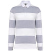 Polo rugby às riscas manga comprida unissexo-Oxford Grey / White Stripes-XS-RAG-Tailors-Fardas-e-Uniformes-Vestuario-Pro