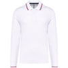 Polo rugby malha piqué de manga comprida de homem-White / Navy / Red-S-RAG-Tailors-Fardas-e-Uniformes-Vestuario-Pro