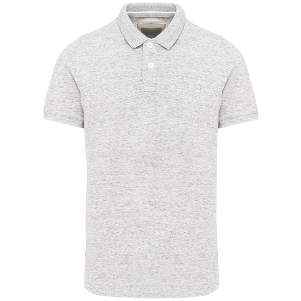 Polo vintage de homem de manga curta-Ash Heather-S-RAG-Tailors-Fardas-e-Uniformes-Vestuario-Pro