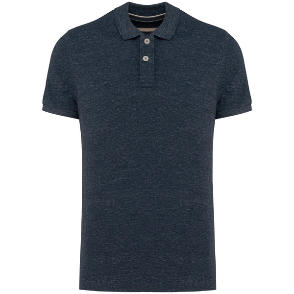 Polo vintage de homem de manga curta-Night Blue Heather-S-RAG-Tailors-Fardas-e-Uniformes-Vestuario-Pro