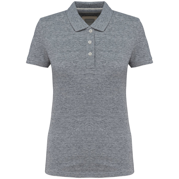 Polo vintage de senhora de manga curta-Slub Grey Heather-XS-RAG-Tailors-Fardas-e-Uniformes-Vestuario-Pro