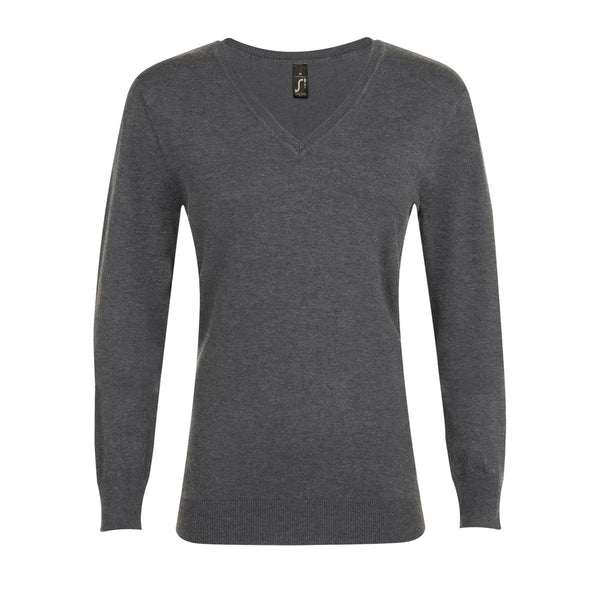 Pullover Gola em V de Senhora-Antracite Matizado - 348-XS-RAG-Tailors-Fardas-e-Uniformes-Vestuario-Pro