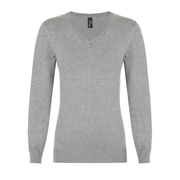Pullover Gola em V de Senhora-Cinzento Matizado - 350-XS-RAG-Tailors-Fardas-e-Uniformes-Vestuario-Pro