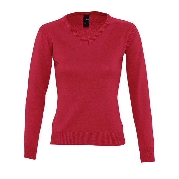 Pulôver Galaxia de Senhora com Gola em V-Vermelho - 145-XS-RAG-Tailors-Fardas-e-Uniformes-Vestuario-Pro