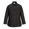 Rachel Women's Chefs Jacket L/S-Preto-L-RAG-Tailors-Fardas-e-Uniformes-Vestuario-Pro