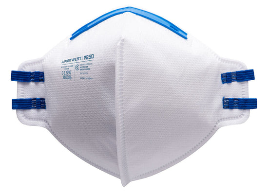 Respirador plano dobrável FFP2 (Pk20)-Branco-Único-RAG-Tailors-Fardas-e-Uniformes-Vestuario-Pro