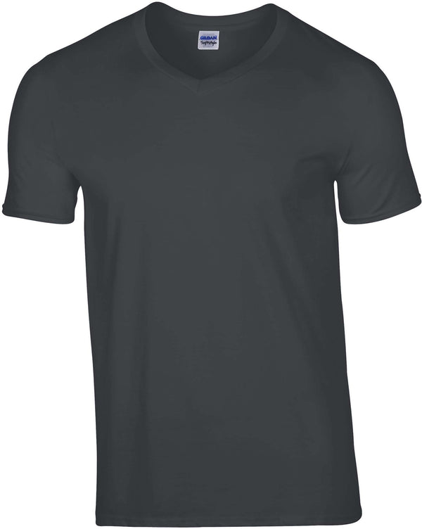 SOFT STYLE ADULT V-NECK T-SHIRT T-shirt de homem com decote em V-Charcoal-S-RAG-Tailors-Fardas-e-Uniformes-Vestuario-Pro