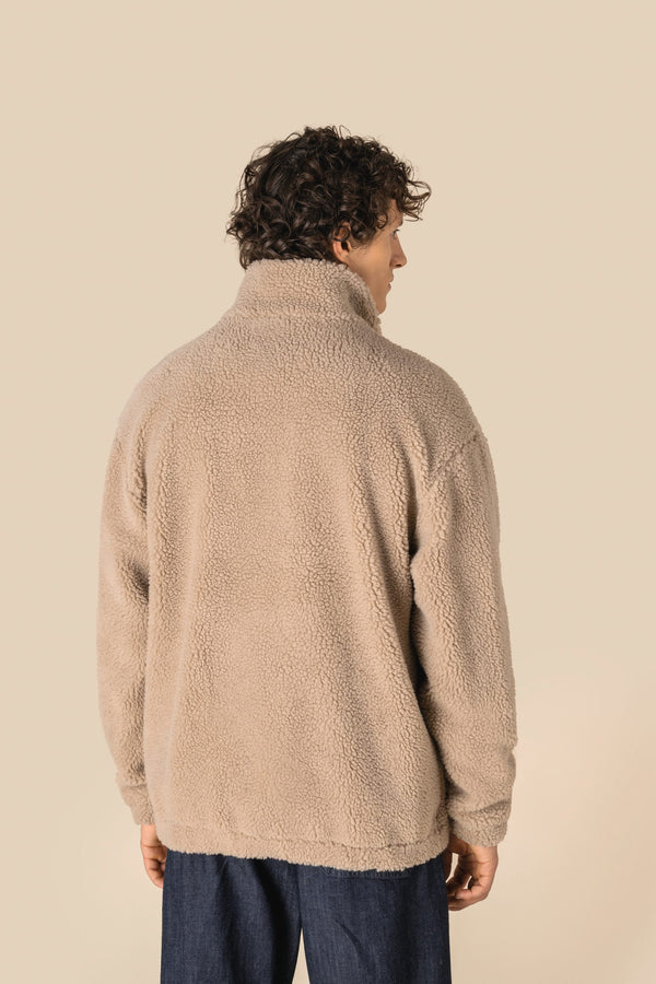 Sweatshirt Meio Fecho com Ombros Descaídos em Sherpa Unissexo-RAG-Tailors-Fardas-e-Uniformes-Vestuario-Pro