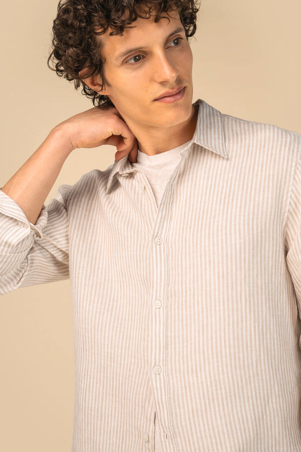 Camisa às Riscas em Linho de Homem-RAG-Tailors-Fardas-e-Uniformes-Vestuario-Pro