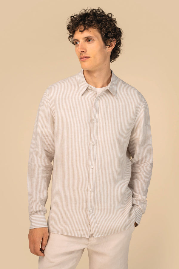 Camisa às Riscas em Linho de Homem-RAG-Tailors-Fardas-e-Uniformes-Vestuario-Pro