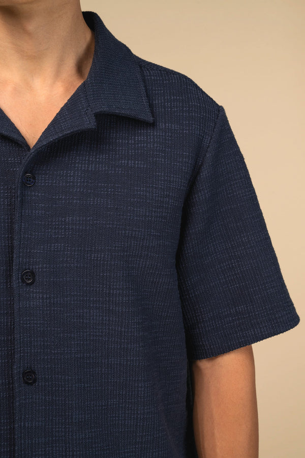 Camisa de Manga Curta Texturada de Homem-RAG-Tailors-Fardas-e-Uniformes-Vestuario-Pro