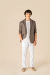 Blazer em Linho com Aspeto Lavado Homem
