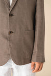 Blazer em Linho com Aspeto Lavado Homem