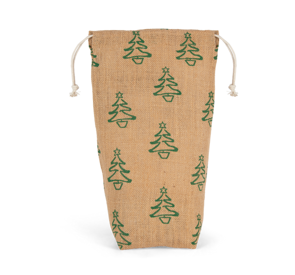 Saco Porta-garrafa com Motivos de Natal-Natural / Verde Escuro-Único-RAG-Tailors-Fardas-e-Uniformes-Vestuario-Pro