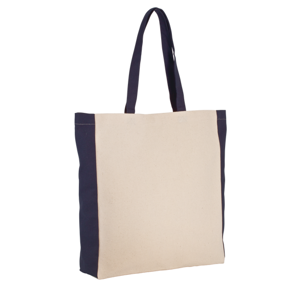 Saco de Compras Bicolor em Algodão Canvas-Natural / Azul Marinho-Único-RAG-Tailors-Fardas-e-Uniformes-Vestuario-Pro