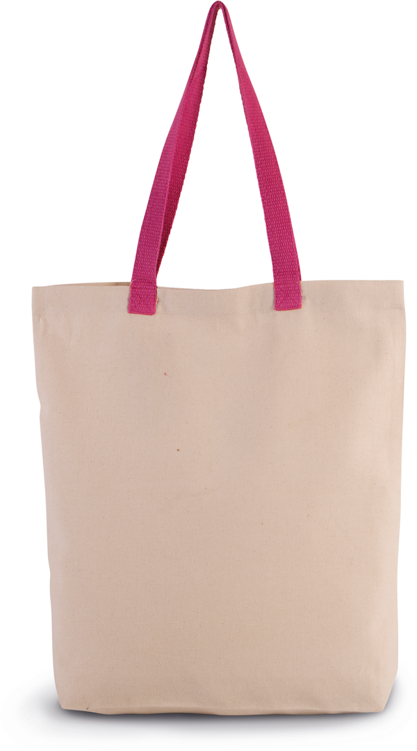 Saco de Compras com Fole e Alças em Contraste-Natural / Magenta-Único-RAG-Tailors-Fardas-e-Uniformes-Vestuario-Pro