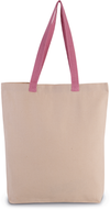 Saco de Compras com Fole e Alças em Contraste-Natural / Rosa Escuro-Único-RAG-Tailors-Fardas-e-Uniformes-Vestuario-Pro