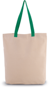 Saco de Compras com Fole e Alças em Contraste-Natural / Verde Kelly-Único-RAG-Tailors-Fardas-e-Uniformes-Vestuario-Pro