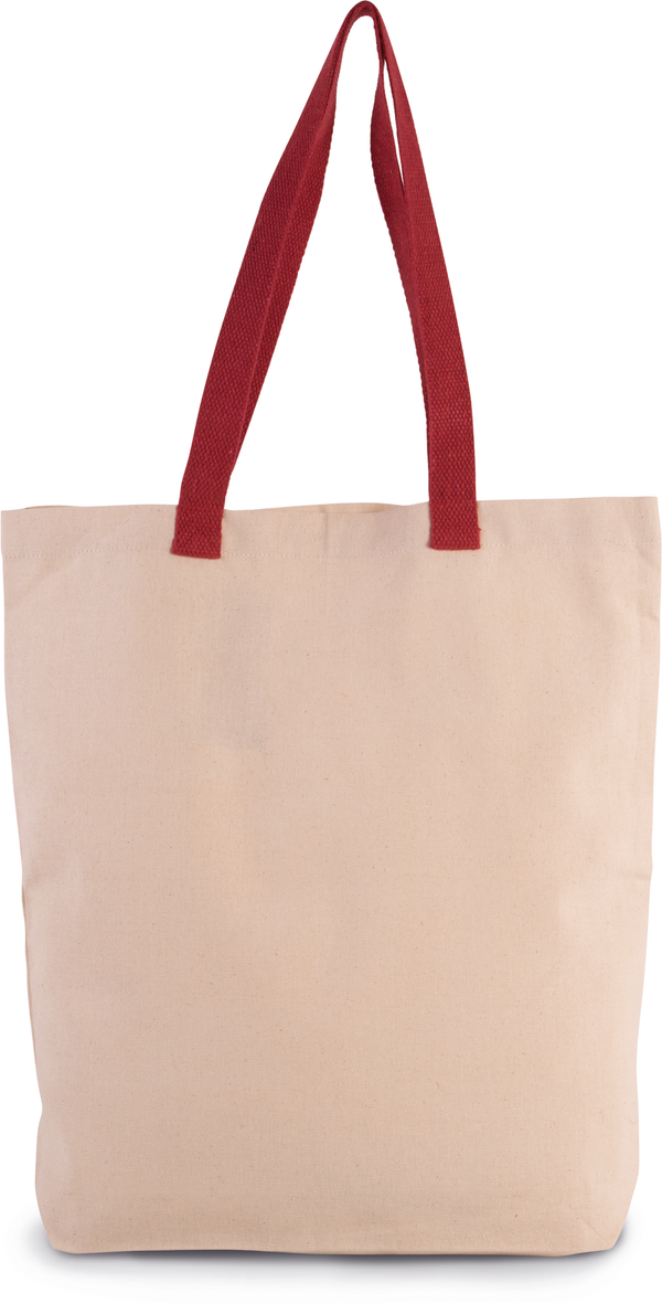 Saco de Compras com Fole e Alças em Contraste-Natural / Vermelho Cereja-Único-RAG-Tailors-Fardas-e-Uniformes-Vestuario-Pro