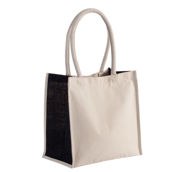 Saco de Compras em Algodão e Juta 17L-Natural / Preto-Único-RAG-Tailors-Fardas-e-Uniformes-Vestuario-Pro