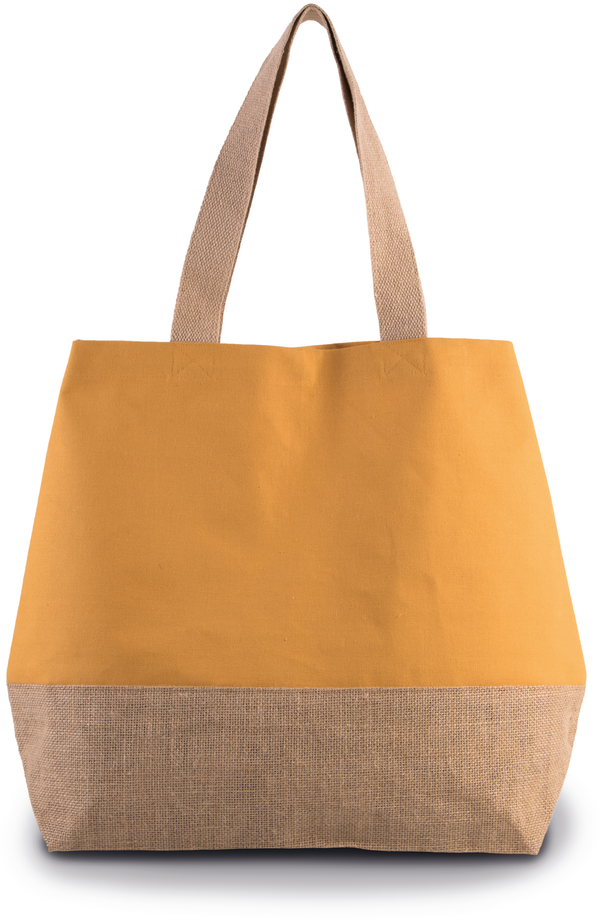Saco de Compras em Algodão e Juta-Amarelo Cominhos / Natural-Único-RAG-Tailors-Fardas-e-Uniformes-Vestuario-Pro