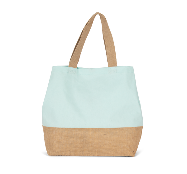 Saco de Compras em Algodão e Juta-Menta Gelo / Natural-Único-RAG-Tailors-Fardas-e-Uniformes-Vestuario-Pro
