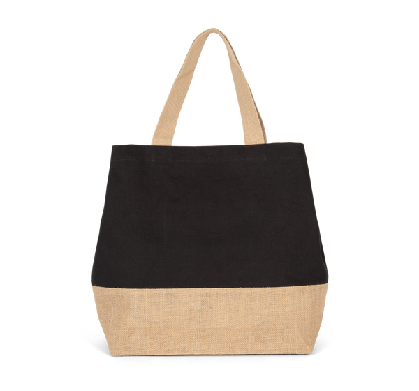 Saco de Compras em Algodão e Juta-Preto / Natural-Único-RAG-Tailors-Fardas-e-Uniformes-Vestuario-Pro