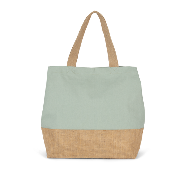 Saco de Compras em Algodão e Juta-Sálvia / Natural-Único-RAG-Tailors-Fardas-e-Uniformes-Vestuario-Pro