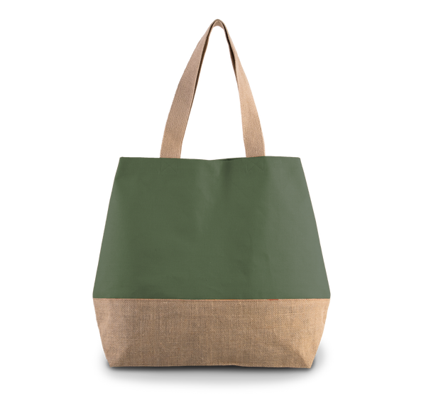 Saco de Compras em Algodão e Juta-Verde Claro Poeirento / Natural-Único-RAG-Tailors-Fardas-e-Uniformes-Vestuario-Pro