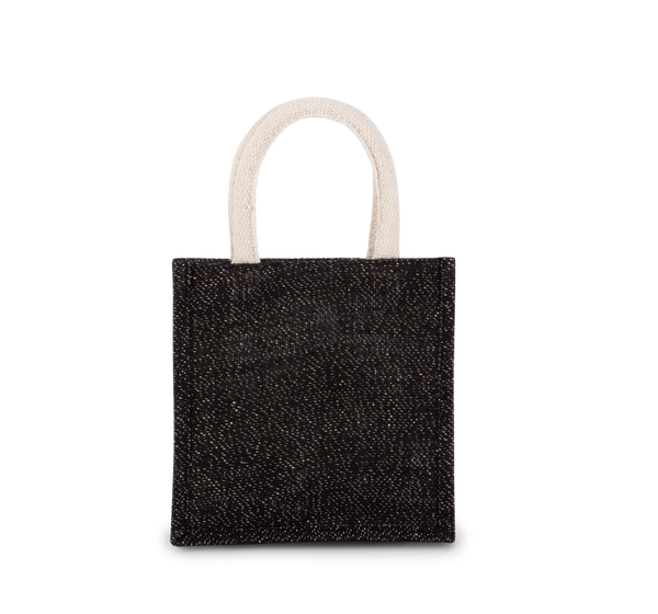 Saco de Compras em Juta Modelo Pequeno-Preto / Prateado-Único-RAG-Tailors-Fardas-e-Uniformes-Vestuario-Pro