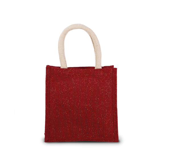 Saco de Compras em Juta Modelo Pequeno-Vermelho Cereja / Dourado-Único-RAG-Tailors-Fardas-e-Uniformes-Vestuario-Pro