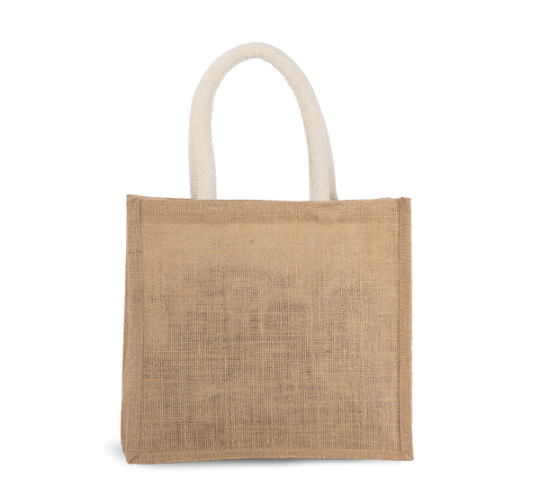 Saco de Compras em Juta com Pegas em Algodão Modelo Médio-Natural / Dourado-Único-RAG-Tailors-Fardas-e-Uniformes-Vestuario-Pro