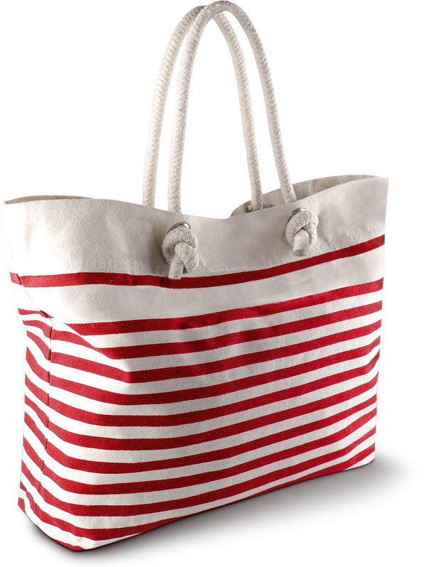 Saco de Praia em Algodão Canvas-Natural / Vermelho-Único-RAG-Tailors-Fardas-e-Uniformes-Vestuario-Pro