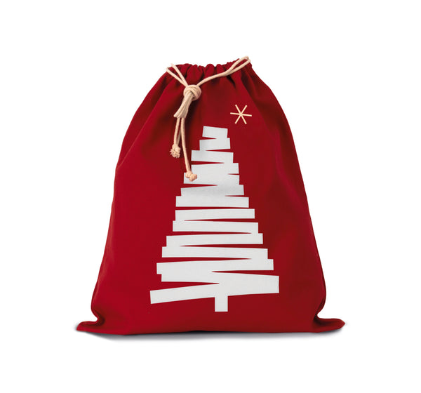 Saco de algodão com cordão, motivo árvore de Natal.-Cherry Red-One Size-RAG-Tailors-Fardas-e-Uniformes-Vestuario-Pro