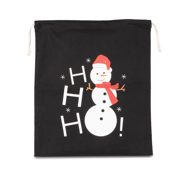 Saco de algodão com cordão, motivo boneco de neve-Black-Único-RAG-Tailors-Fardas-e-Uniformes-Vestuario-Pro