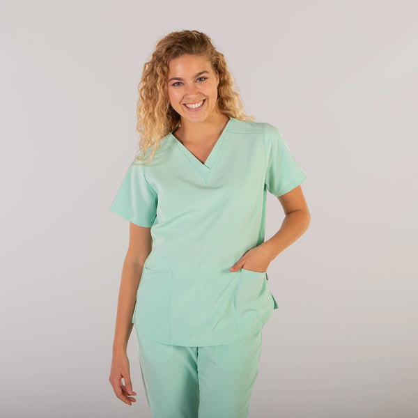 Scrub Cirúrgico Senhora c/ Elasticidade 360 Rosalia - Antibacteriano-Verde Água - 155-RAG-Tailors-Fardas-e-Uniformes-Vestuario-Pro