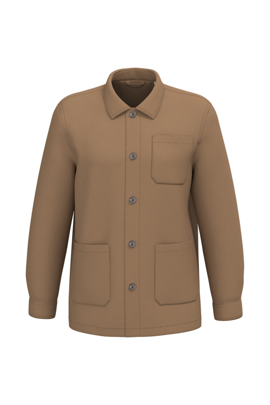 Sobrecamisa Worker Eco-responsável de Homem com Aspeto Lavado-Washed Dark Camel-S-RAG-Tailors-Fardas-e-Uniformes-Vestuario-Pro