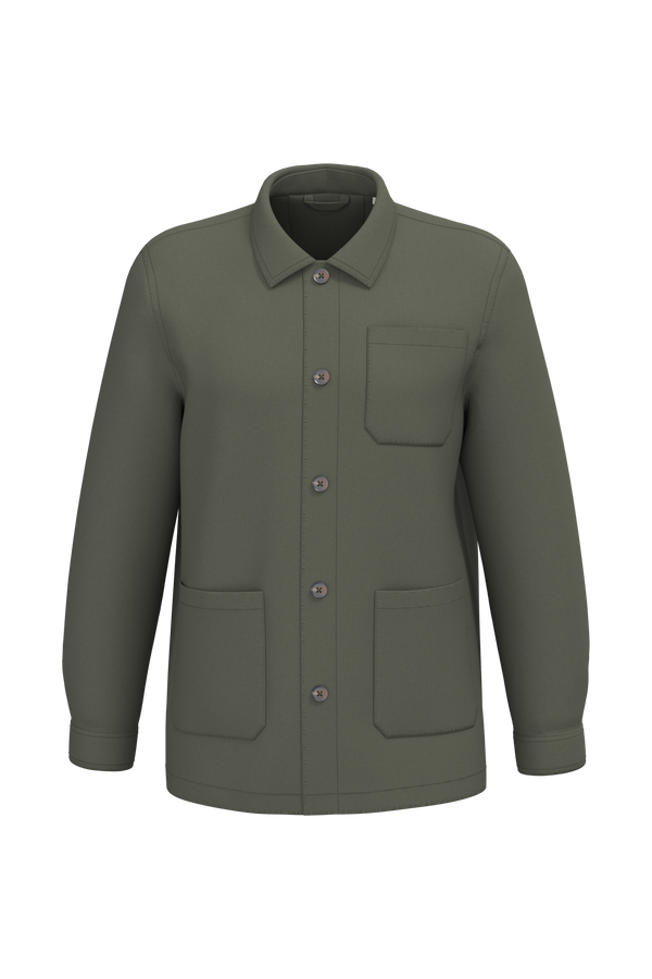 Sobrecamisa Worker Eco-responsável de Homem com Aspeto Lavado-Washed Organic Khaki-S-RAG-Tailors-Fardas-e-Uniformes-Vestuario-Pro