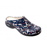 Wash'Go clogs with rubber bands and holes