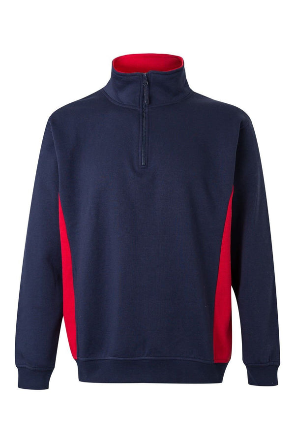 SweatShirt Bicolor c\meio fecho-Marinho/Verm-XS-RAG-Tailors-Fardas-e-Uniformes-Vestuario-Pro