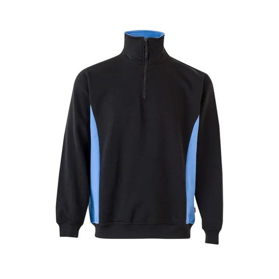 SweatShirt Bicolor c\meio fecho-Prt/Azul C-XS-RAG-Tailors-Fardas-e-Uniformes-Vestuario-Pro