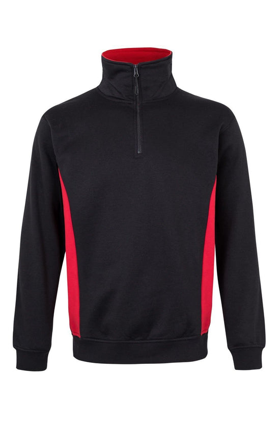 SweatShirt Bicolor c\meio fecho-Prt/Verm-XS-RAG-Tailors-Fardas-e-Uniformes-Vestuario-Pro