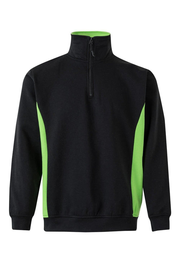 SweatShirt Bicolor c\meio fecho-Prt/Vrde-XS-RAG-Tailors-Fardas-e-Uniformes-Vestuario-Pro